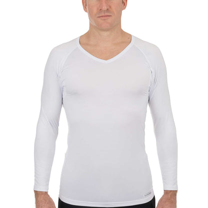 V-Neck Long Sleeve Micro Modal Sweat Proof Undershirt For Men by Ejis