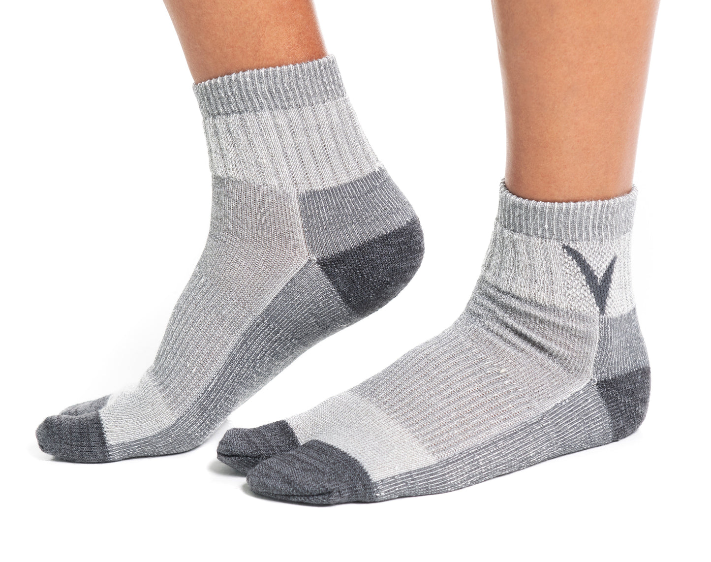 V-Toe Wool  Light Grey Casual or Hiking Flip-Flop Tabi Big Toe Chaco Socks by V-Toe Socks, Inc