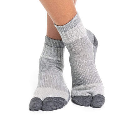 V-Toe Wool  Light Grey Casual or Hiking Flip-Flop Tabi Big Toe Chaco Socks by V-Toe Socks, Inc