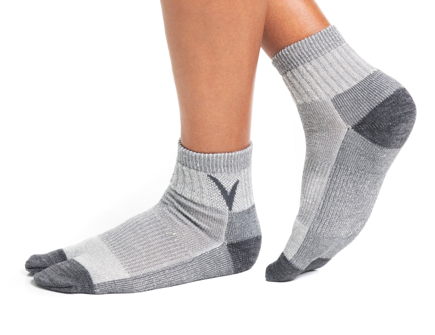 V-Toe Wool  Light Grey Casual or Hiking Flip-Flop Tabi Big Toe Chaco Socks by V-Toe Socks, Inc