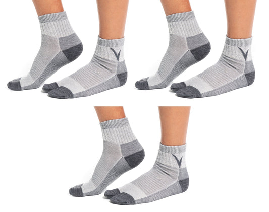 3 Pairs Wool Light Grey  For Hiking Or Casual Flip-Flop VToe Tabi Socks by V-Toe Socks, Inc