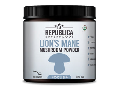 Focus+ Lion's Mane Mushroom Powder by La Republica Superfoods