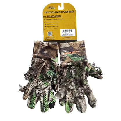 Leafy Camo Gloves (Fingerless or Touchscreen Tips) by QuikCamo