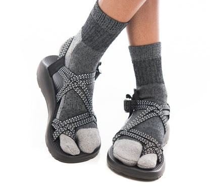 V-Toe Dark Grey Wool Casual or Hiking V-Toe Flip-Flop Tabi Big Toe Chaco Socks by V-Toe Socks, Inc