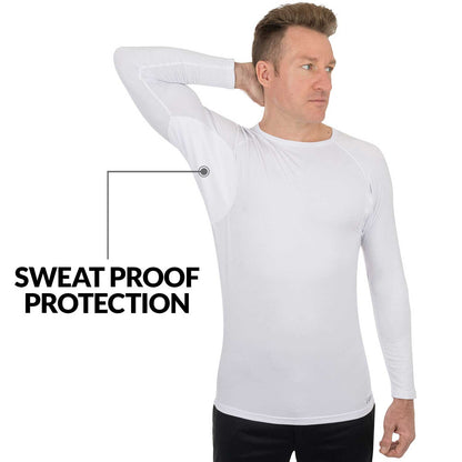 Crew Neck Long Sleeve Micro Modal Sweat Proof Undershirt For Men by Ejis