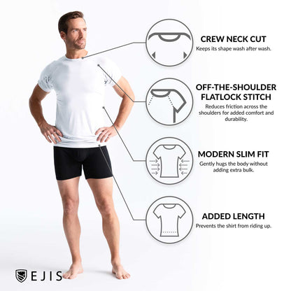 Crew Neck Micro Modal Sweat Proof Undershirt For Men by Ejis