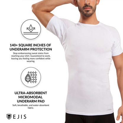 Crew Neck Micro Modal Sweat Proof Undershirt For Men by Ejis