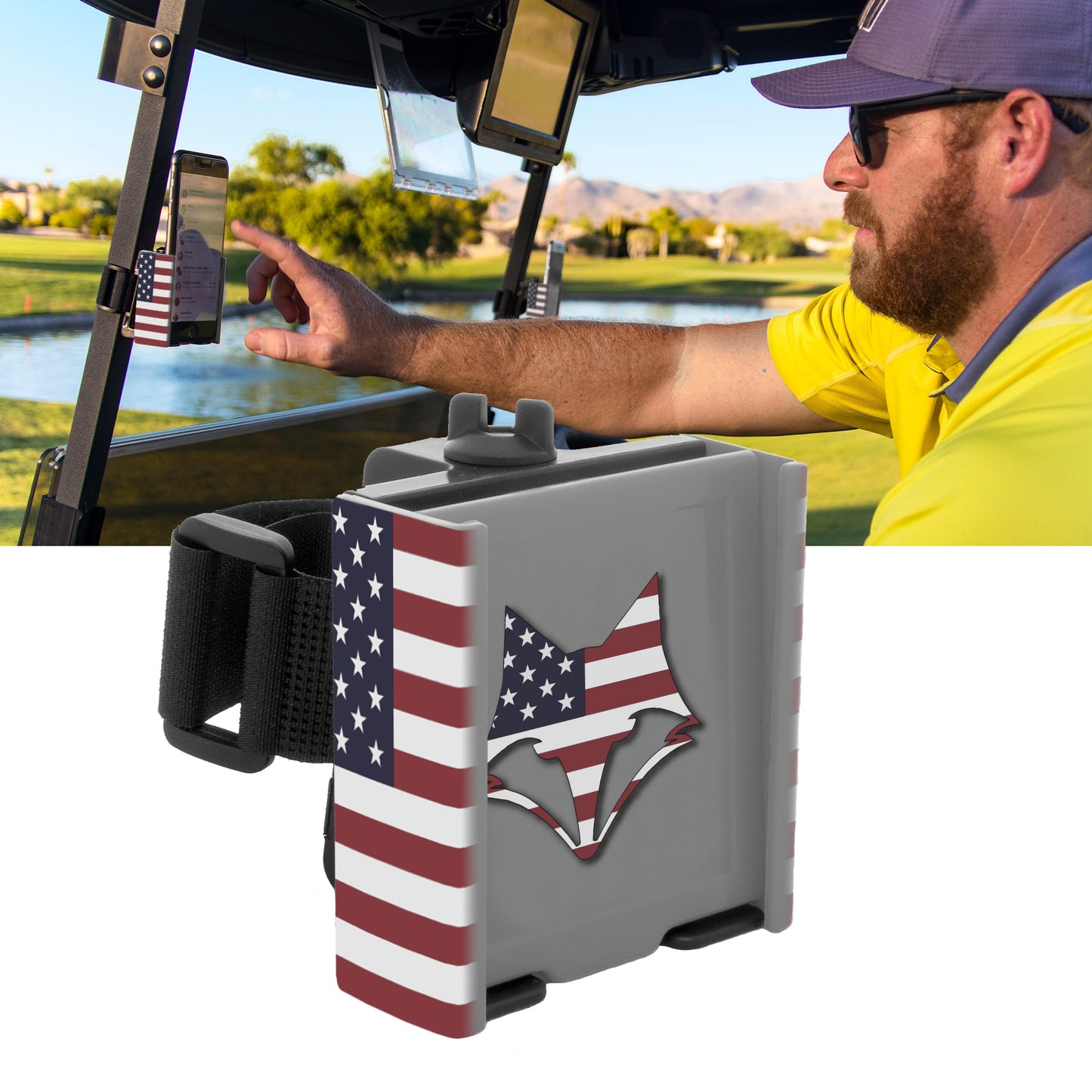 Phone Caddy - Patriotic by Desert Fox Golf