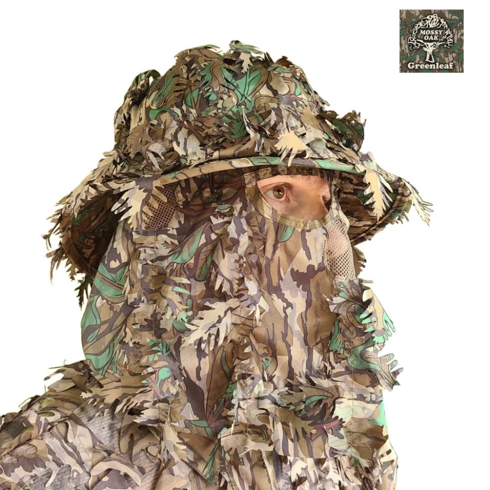 2-in-1 Leafy Face Mask and Bucket Hat (Adjustable, OSFM) by QuikCamo