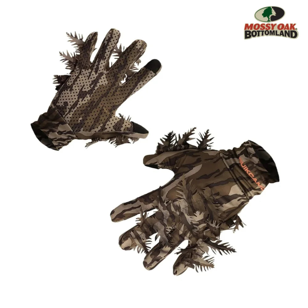 Leafy Camo Gloves (Fingerless or Touchscreen Tips) by QuikCamo