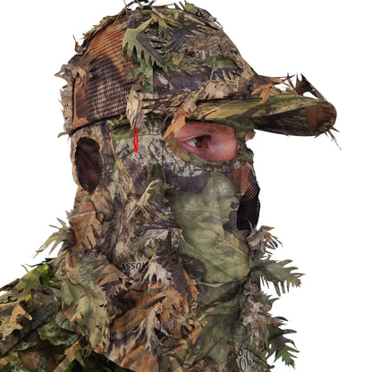 2-in-1 FRONT Leafy Face Mask and Camo Hat (Adjustable,OSFM) by QuikCamo