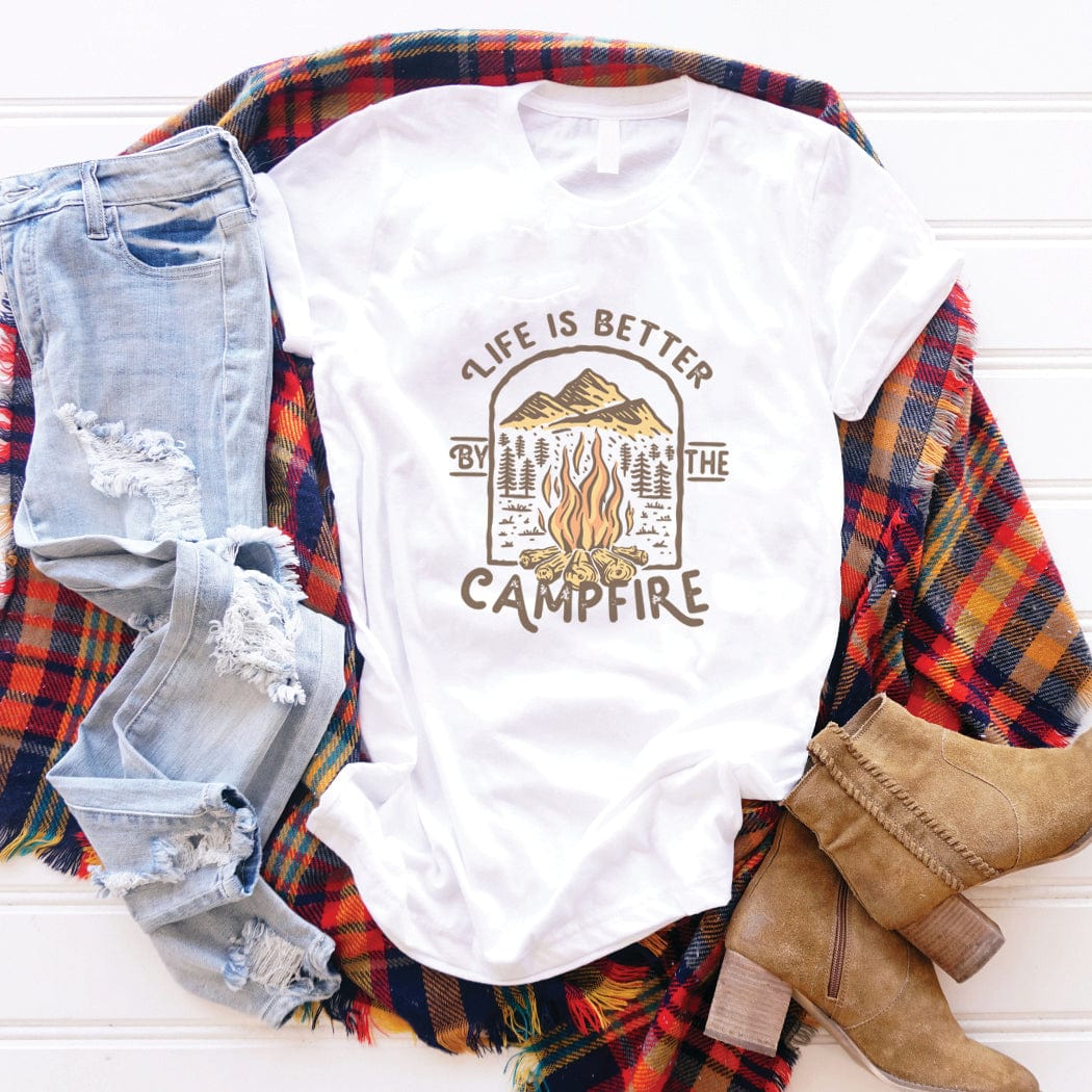 Life Is Better By Campfire Graphic T-Shirt - NA148 by Rockledge Designs LLC