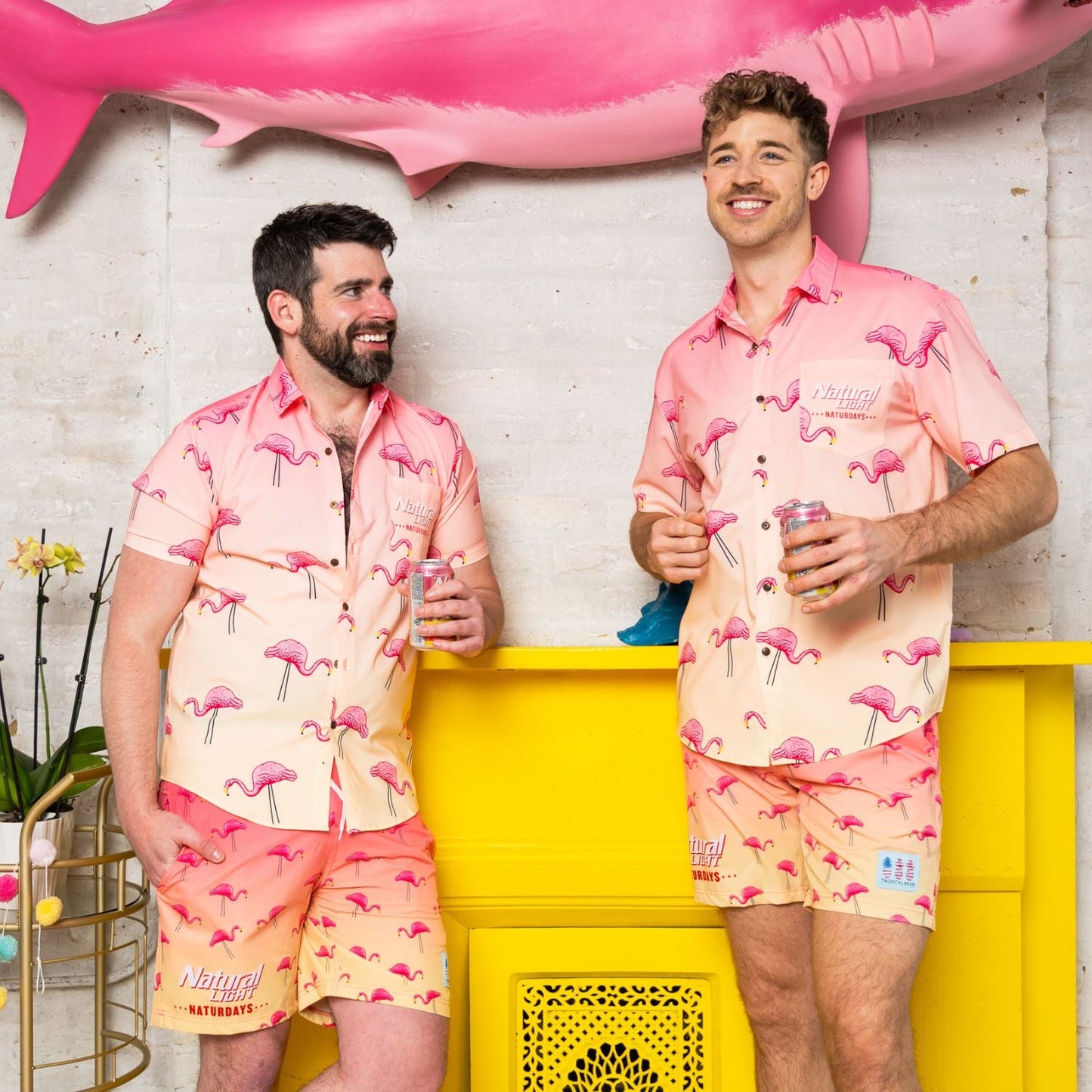 ***NATURDAYS*** Flamingo Collab Swimsuit by Tropical Bros