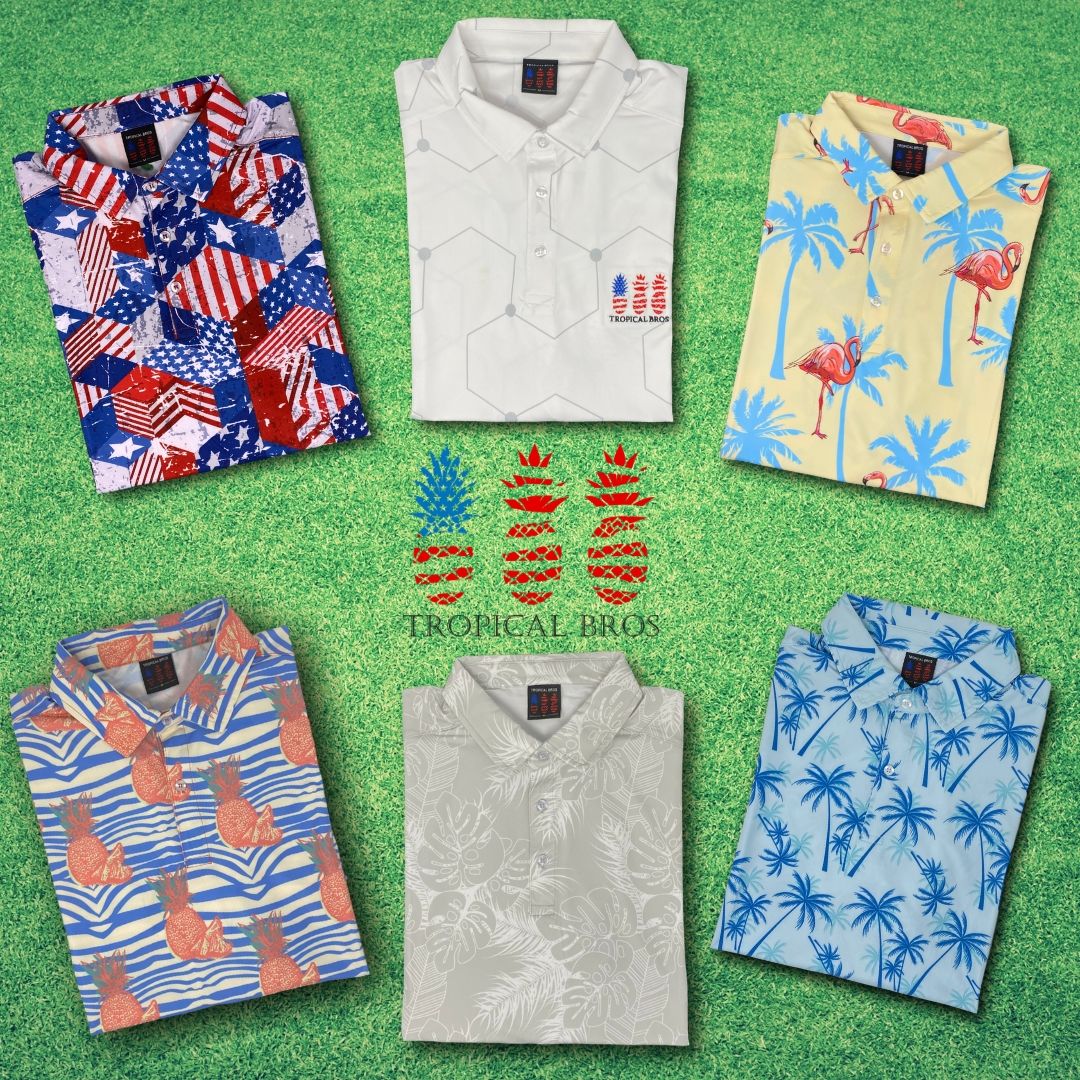 Sunny Flamingo Everyday Polo by Tropical Bros