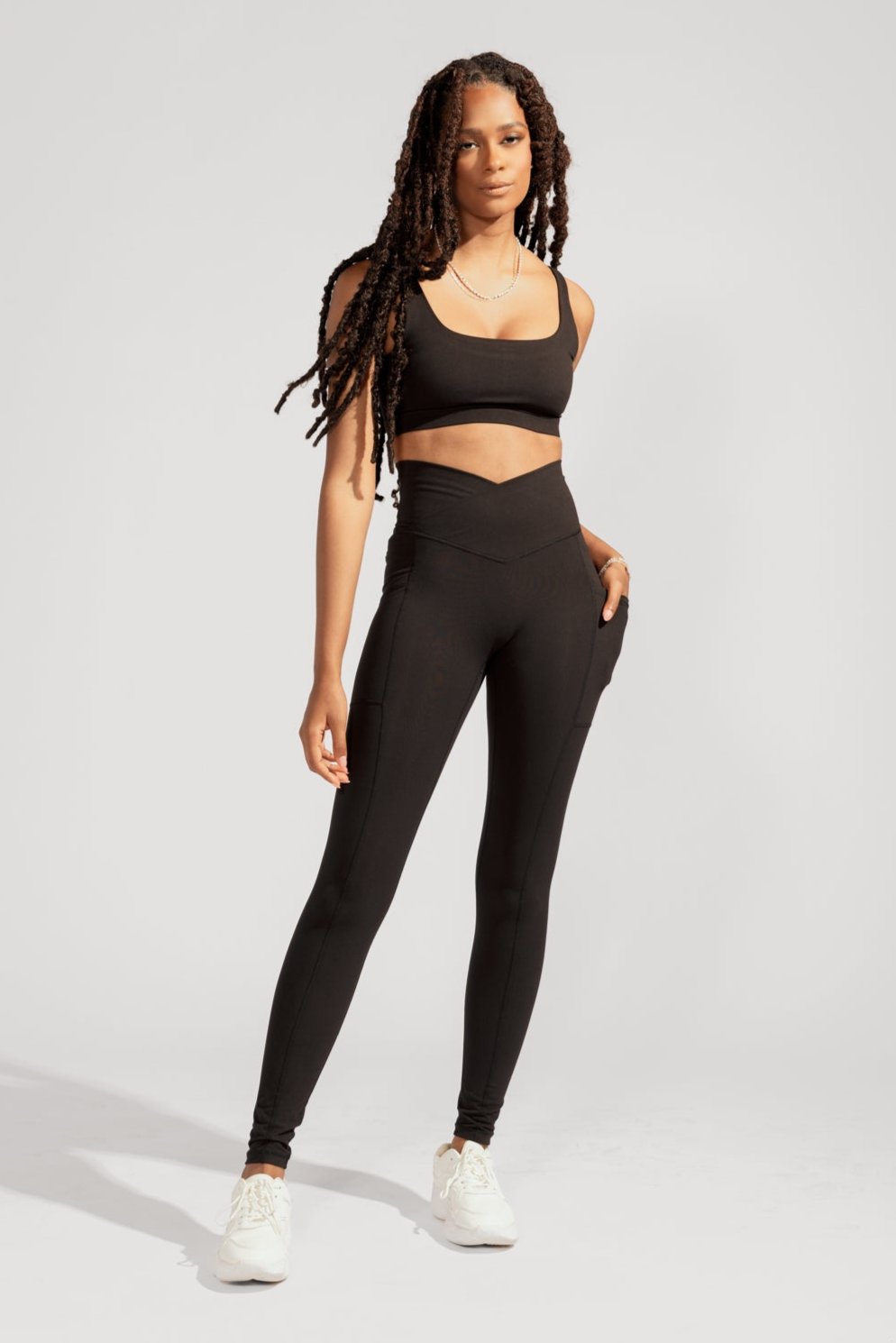 Crisscross Hourglass® Leggings with Pockets - Black by POPFLEX®