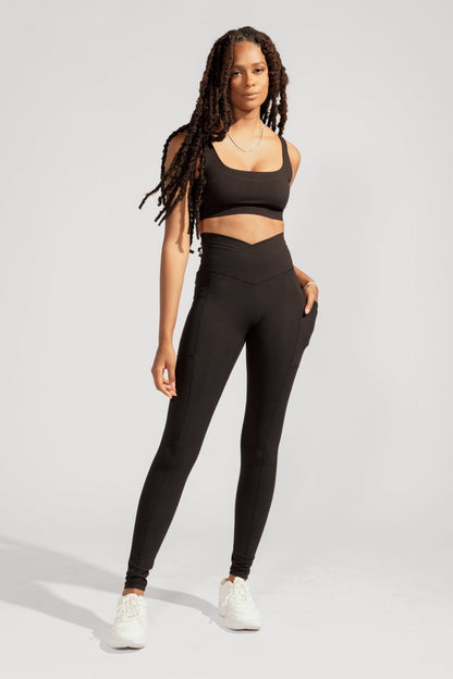 Crisscross Hourglass® Leggings with Pockets - Black by POPFLEX®