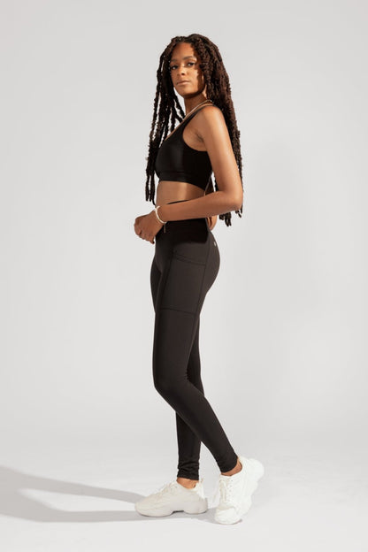 Crisscross Hourglass® Leggings with Pockets - Black by POPFLEX®