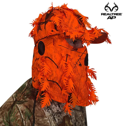 2-in-1 FRONT Leafy Face Mask and Camo Hat (Adjustable,OSFM) by QuikCamo