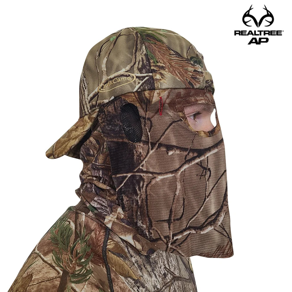 2-in-1 REAR Face Mask and Camo Hat (Fitted) by QuikCamo