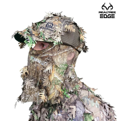 2-in-1 FRONT Leafy Face Mask and Camo Hat (Adjustable,OSFM) by QuikCamo