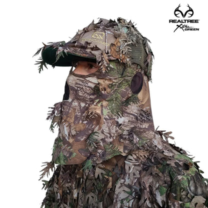 2-in-1 FRONT Leafy Face Mask and Camo Hat (Adjustable,OSFM) by QuikCamo