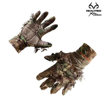 Leafy Camo Gloves (Fingerless or Touchscreen Tips) by QuikCamo