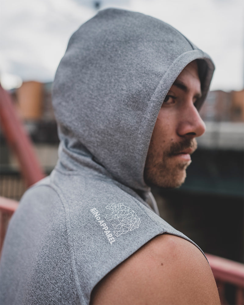 Sleeveless Hoodie (Gray) by RiNo APPAREL