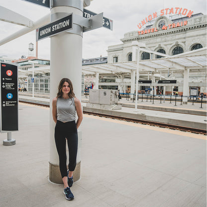 Twist Back Yoga Top (Gray) by RiNo APPAREL