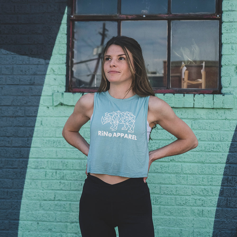 Sleeveless Crop Tank (Teal) by RiNo APPAREL