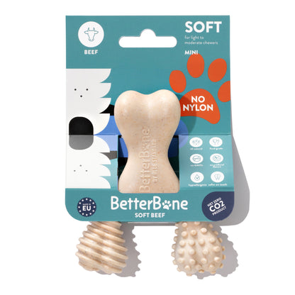 BetterBone SOFT Density-All-Natural, Perfect for teething Puppies, Older dogs, LIGHT chewers by BetterBone  All Natural Eco-Friendly Dog Chews & Bones