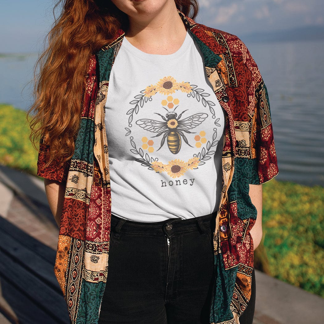 Honey Bee Circle Graphic T-Shirt - SP113 by Rockledge Designs LLC