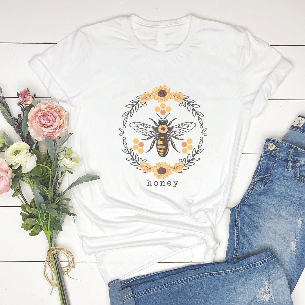 Honey Bee Circle Graphic T-Shirt - SP113 by Rockledge Designs LLC