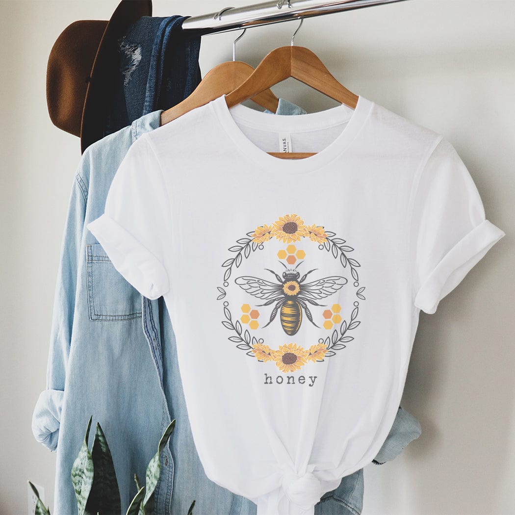 Honey Bee Circle Graphic T-Shirt - SP113 by Rockledge Designs LLC