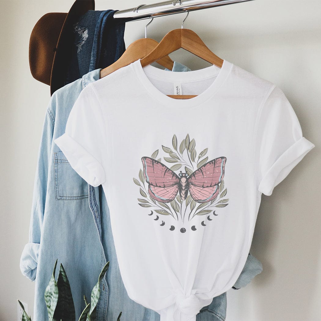 Boho Moon Butterfly Graphic T-Shirt - SP119 by Rockledge Designs LLC