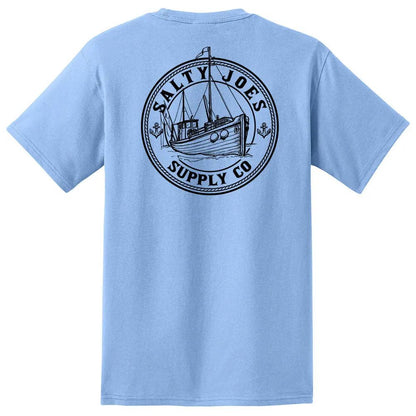 Salty Joe's Fishing Trawler Heavyweight Pocket Tee by Joe's Surf Shop