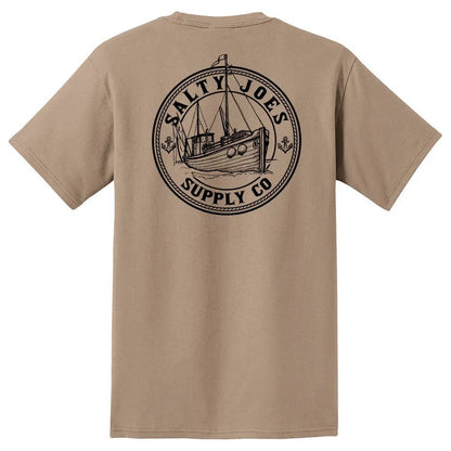 Salty Joe's Fishing Trawler Heavyweight Pocket Tee by Joe's Surf Shop