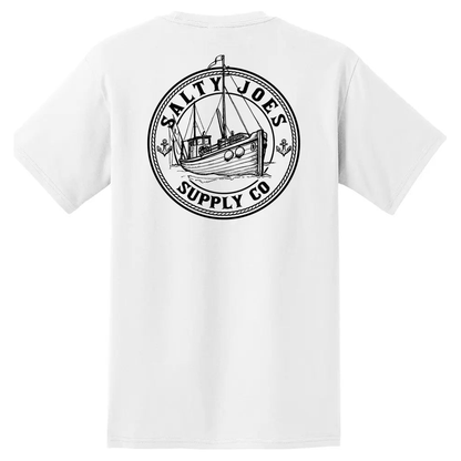 Salty Joe's Fishing Trawler Heavyweight Pocket Tee by Joe's Surf Shop