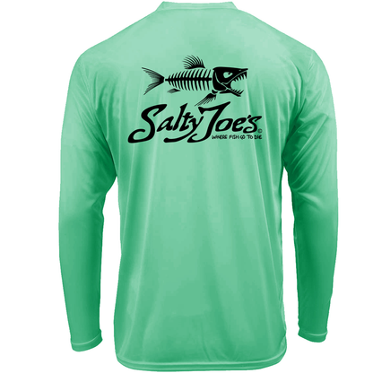 Salty Joe's Skeleton Fish Long Sleeve Sun Shirt by Joe's Surf Shop