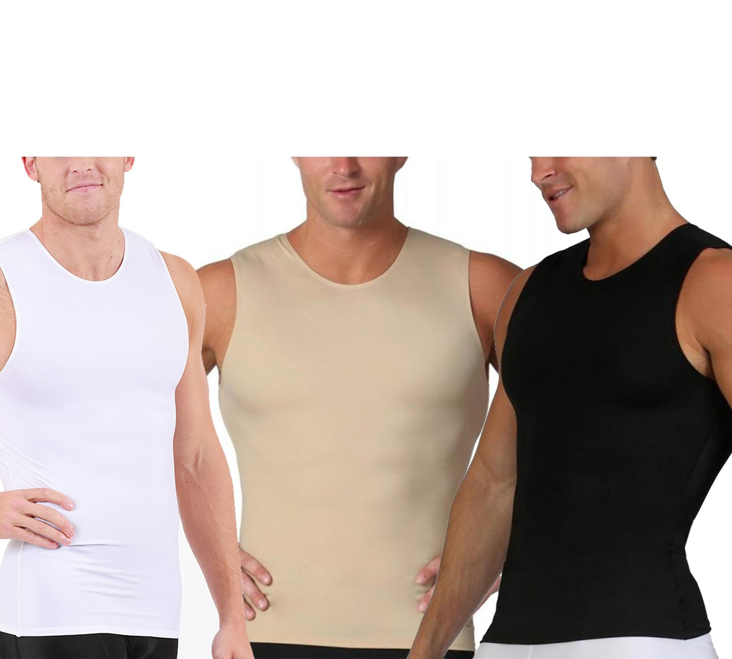 3 Pack Insta Slim Compression Sleeveless Crew Neck Tank TS00N3 by InstantFigure - InstaSlim - InstantRecoveryMD