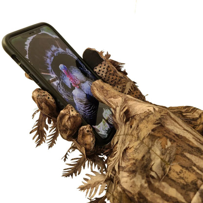 Leafy Camo Gloves (Fingerless or Touchscreen Tips) by QuikCamo