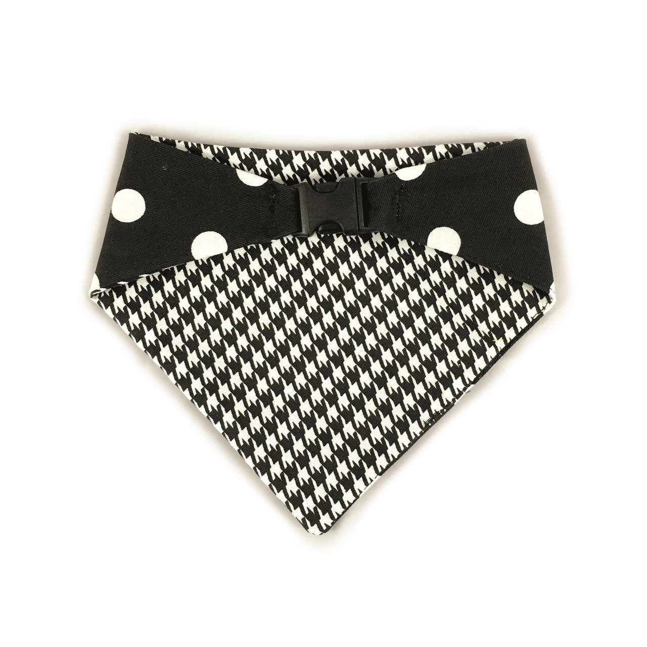 Black Houndstooth Reversible Dog Bandana by Uptown Pups