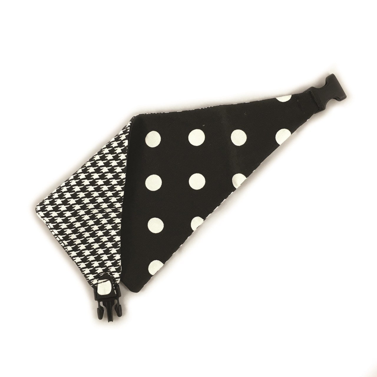 Black Houndstooth Reversible Dog Bandana by Uptown Pups