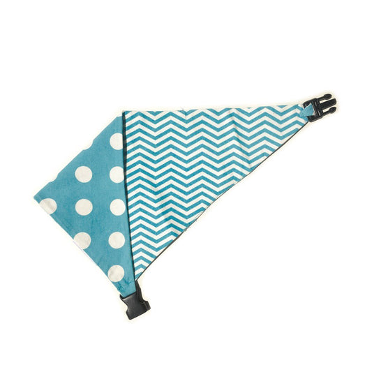 Baby Blue Chevron Reversible Dog Bandana by Uptown Pups