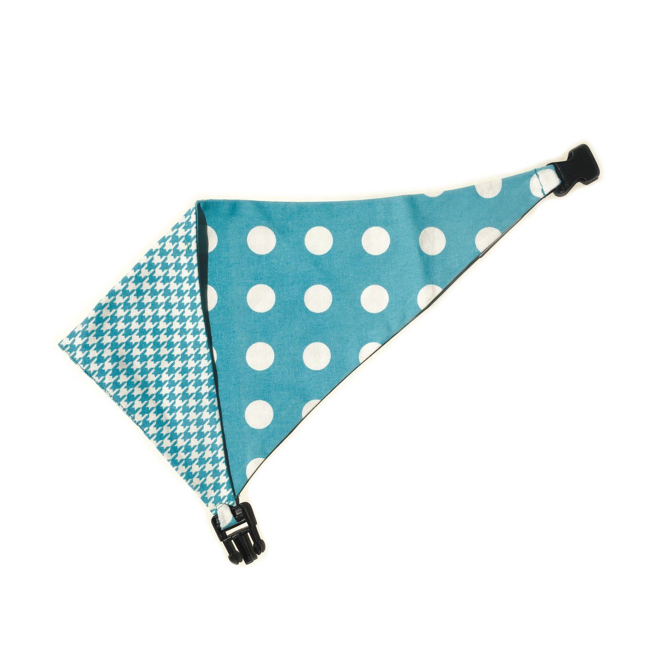 Baby Blue Houndstooth Reversible Dog Bandana by Uptown Pups