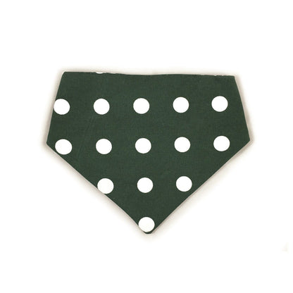 Dark Green Houndstooth Reversible Dog Bandana by Uptown Pups