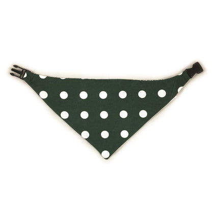 Dark Green Houndstooth Reversible Dog Bandana by Uptown Pups