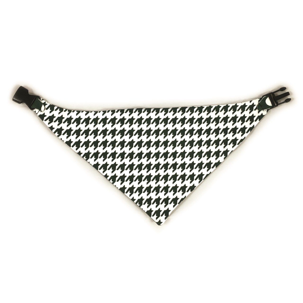 Dark Green Houndstooth Reversible Dog Bandana by Uptown Pups