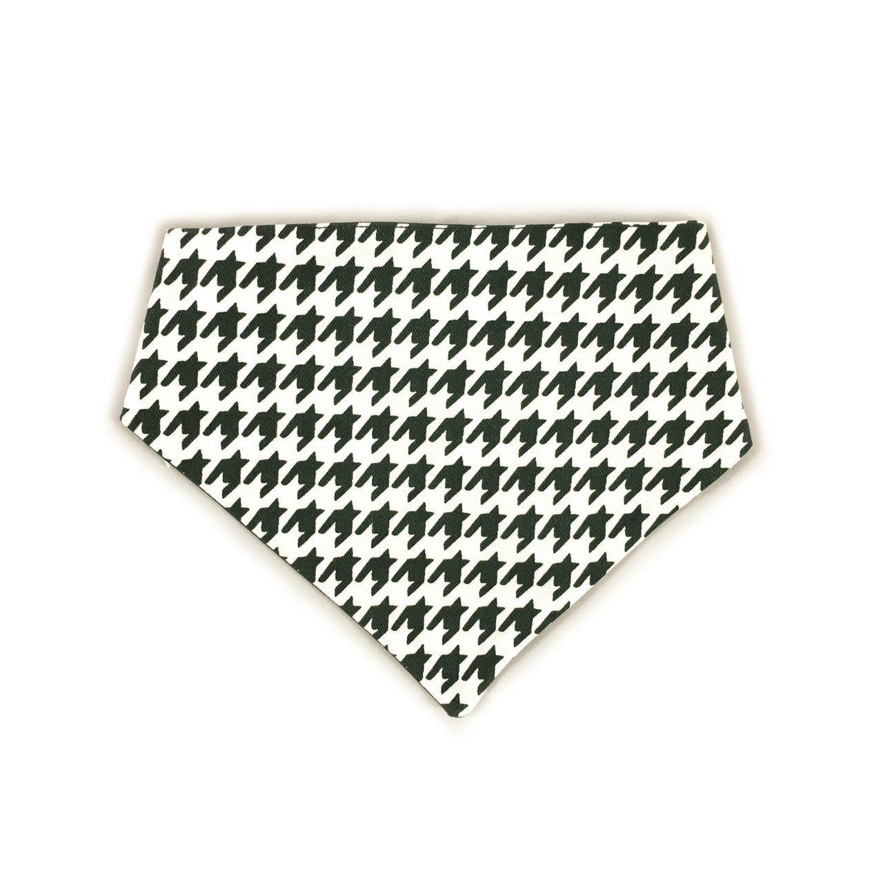 Dark Green Houndstooth Reversible Dog Bandana by Uptown Pups