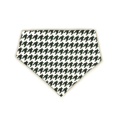 Dark Green Houndstooth Reversible Dog Bandana by Uptown Pups