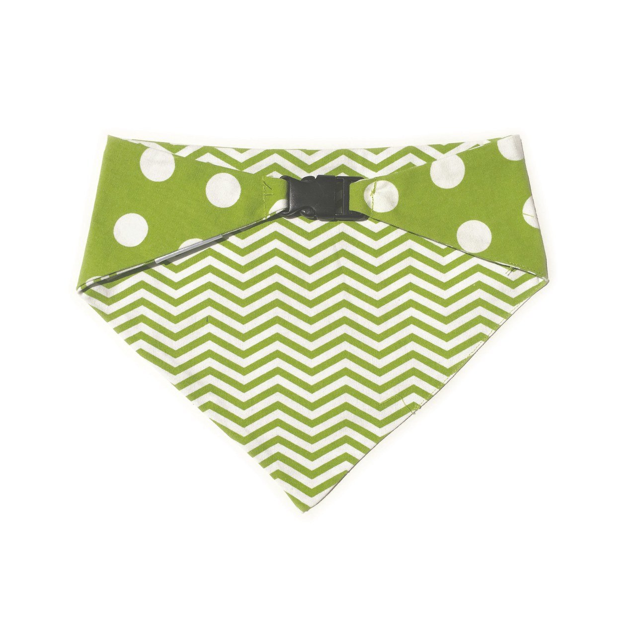 Lime Green Chevron Reversible Dog Bandana by Uptown Pups